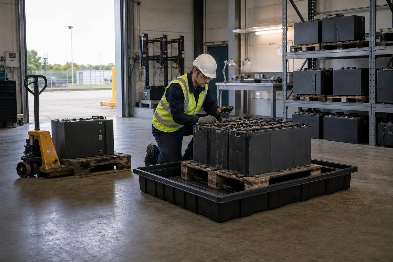 Avaliação técnica de baterias usadas em área de recebimento industrial
